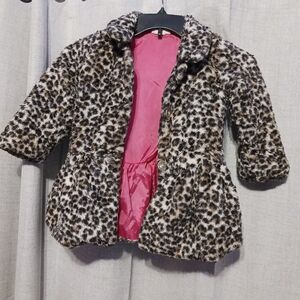 Juicy Couture Leopard Print Girls Jacket with Pink Interior Size 4T